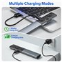 Métal Telecommande Ordinateur Powerpoint USB/Type C 2 en 1 avec Volume, 2.4GHz Rechargeable Presentation Cliqueur Zapette Powerp