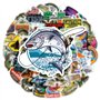 Lot de 50 autocollants Go Fishing pour pêche en plein air et chasse, autocollants en vinyle imperméable pour téléphones, skatebo