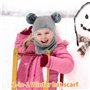 Enfant d'hiver Cercle Echarpe Ensemble Enfant Double Pompon Cagoule Balaclava Bonnet Chaud écharpe Ensemble