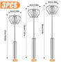 Udbrud Fouet Semi-Automatique, 3 Pcs Acier Inoxydable Fouet Fouet Cuisine Professionnel Batteur Rotatif gadgets de cuisine et de