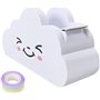 Dévidoir de ruban adhésif de bureau mignon petit nuage décoratif de dessin animé distributeur de ruban adhésif avec ruban arc-en