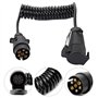 mizikuu Rallonge Remorque, 2M Cable Remorque 7-7Pin Rallonge Spirale Spirale câble Câble Adaptateur 12V Câbles D'extension pour