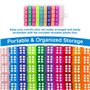 WUGAUWOR Lot de 50 dés colorés de 14 mm avec boîte en Plastique Portable, dés 6 Faces, 10 Couleurs translucides pour Jeu de Cart