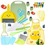 Mauepersu Kit Couteau de Cuisine pour Enfants - 31 Pièces Avec Couteau Ondulé et Planche à Découper - Sécurité Montessori pour C
