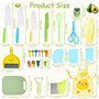 Mauepersu Kit Couteau de Cuisine pour Enfants - 31 Pièces Avec Couteau Ondulé et Planche à Découper - Sécurité Montessori pour C