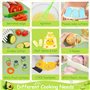 Mauepersu Kit Couteau de Cuisine pour Enfants - 31 Pièces Avec Couteau Ondulé et Planche à Découper - Sécurité Montessori pour C