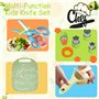 Mauepersu Kit Couteau de Cuisine pour Enfants - 31 Pièces Avec Couteau Ondulé et Planche à Découper - Sécurité Montessori pour C