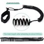 Generic 10 Pieds Sup Leash Coiled Laisse De Cheville 5.5mm Cordon de Sécurité Surf Leash en TPU Leash Paddle Corde De Pied De Re