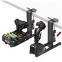 YAARHEJ -F-Manette Jeu de 2 jeux de simulation de vol joystick, accélérateur et support de bureau pour système hotas compatible