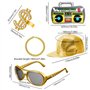UBERMing Kit de Costume Hip Hop avec Boîte Radio Gonflable Lunettes de Soleil Chapeau et Or Signe de Dollar Collier Bracelet Ann