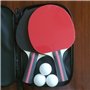 HAFERL Kit de tennis de table avec 2 raquettes et 3 balles dans un sac, idéal pour les enfants et les adultes
