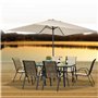 æ— Parasol de terrasse rectangulaire 3 x 2 m - Parasol de marché - Parasol de rechange pour l'extérieur - Gris, vert, noir, beig