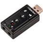 USB 2.0 Virtual 7.1 Channel Adaptateur audio stéréo Carte son externe, avec ports audio et microphone de 3,5 mm, amplificateur i