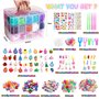 45 Couleurs Loom Bands Enfant Boite de Rangement à 3 Couches Bricolage Élastiqu