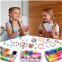 LUZOON 15000+ Elastique Bracelet Enfant Kit XXL, 45 Couleurs Loom Bands Enfant Boite de Rangement à 3 Couches Bricolage Élastiqu