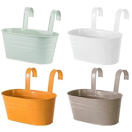 KAHEIGN 4 Pièces Métal Pots de Fleurs Suspendus