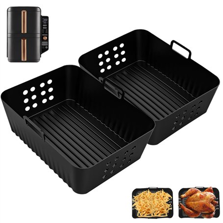 2 pièces Moule Silicone Air Fryer pour Ninja Foodi Dual Zone AF400EU 9.5L