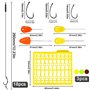Bas de Ligne Hamecon Carpe Bas de Ligne Carpe 18 Pièces Ligne Pêche Carpe Hameçons avec Stoppeurs pour Bouillettes (6# 8# 10#)