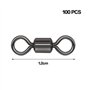 TFSYLISA 100 Pcs Émerillon Rolling de Pêche Anneaux Inoxydable Emerillons Deau Solides Connecteur de Crochet de Pêche Mer ou L’E