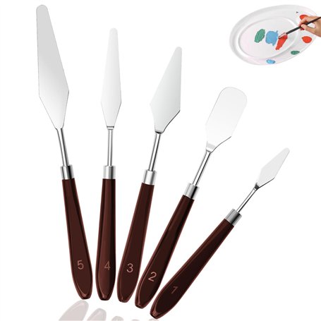 Fousenuk 5 pièces Couteaux à Peindre en Acier Inoxydable