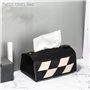 IKAAR Distributeur de mouchoirs rectangulaire en cuir synthétique pour la maison, la salle de bain, le salon, la chambre, la sal