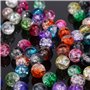 GZhaizhuan 600 Pièces en Boîte Colorées Perles de Verre, 8mm Rondes Perles Craquelées pour DIY Fabrication de Bijoux Collier Bra