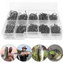 GZLFH® 600 Hameçons De Pêche, 10 Tailles D'hameçons en Acier Au Carbone avec Crochets avec Boîte en Plastique pour La Pêche en E