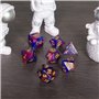 FLASHOWL Dés polyédriques Dés du DND Dés dés Ciel étoilé Voie lactée Dés 42 pièces de dés Jeux de 6 Sets Jeu de dés Ensemble de