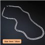 Zuofan Chaîne Cubaine Collier Homme Femme en Acier Inoxydable, Élégant Collier Homme Chaîne, Necklace Largeur 5 mm, Longueur 50 