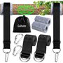 Guihumz Fixation de Balançoire pour Hamac pour Arbres 2 x 150 cm avec 2 Mousquetons Lourds et Anneaux en D