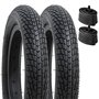 YunSCM Lot de 2 12 Pouces vélo Enfan Pneu 12 1/2x2 1/4 (12.5x2.25) et Lot de 2 12 Pouces Chambres à air 12 1/2x2 1/4 AV32mm Valv