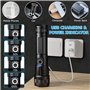 Lampe Torche LED Ultra Puissante, USB Rechargeable XHP70.2 Lampe de Poche 90000 Lumens, 5 Modes Haute Puissance Torche IPX65 Éta