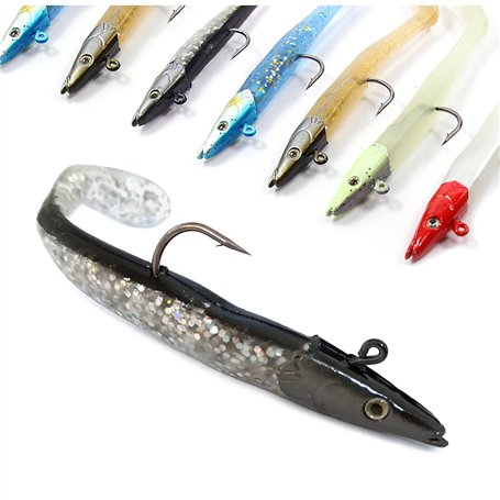 Croch 10 Pièces Leurre Souple de Pêche avec T-Tail Articles de Pêche en Silicone 11CM/18.5g