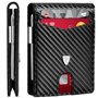 TEEHON Portefeuille Homme Slim Cuir en Fibre de Carbone avec Blocage RFID et Emplacements pour Cartes de Crédit