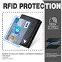 WONSEFOO Portefeuille en Cuir Carbone pour Hommes Bloquant RFID avec 11 Emplacements | Vertical à Trois Volets | Cadeaux de Noël