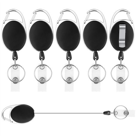 Gentpovth 6 pièces Porte Clef Retractable Mousqueton