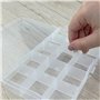 Diompirux Lot de 6 Boîte de 15 Compartiments Rangement Plastique, avec Transparent Séparateurs Réglables, Plastique Rangement po