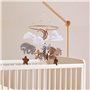 Collazoey Lit bébé mobile, carillon mobile pour bébé animaux de la forêt, pendentif mobile pour bébé éléphant girafe lion nuage,