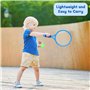 2 en 1 Raquette de Tennis et Badminton pour Enfants avec 6 Balles - Adaptée aux Sports d'Intérieur et d'Extérieur