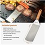 Onlyfire 4 Pièces Ustensiles pour Plancha, Ensemble de Spatule en Acier Inoxydable et Poids du Barbecue en Fonte avec poignée en