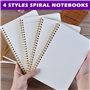 PALUDO Lot de 5 A5 Cahiers à Spirales Ligné Classique, Bloc-Notes de Couverture Kraft 100 Pages / 50 Feuiles, Carnet de Notes A5