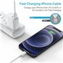 Câble iPhone 1M Lot de 3, Câble Chargeur iPhone 1M[MFi Certifié], Cable Lightning USB Cordon iPhone Fil Chargeur iPhone Cable iP