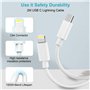 Cable iPhone USB C 2M 2Pack[Certifié MFi],Câble USB C vers Lightning 2M Long Cable Chargeur Rapide iPhone Cable Lightning USB C 