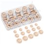 bouton bois 140 pièces ，boutons mercerie， boutons 2 trous，bouton bois naturel idéal pour coudre et créer des décorations 15/20/2