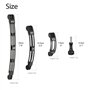 HSU Bras d'extension arqué en Aluminium pour GoPro Hero 12/11/10/9/8/7/6/5/4/3 et Autres caméras d'action