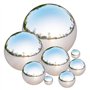Tiberham Lot de 8 boules creuses réfléchissantes en acier inoxydable pour jardin et maison 42 à 200 mm
