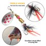Chstarina 10 Pièces Kit de Leurre de Pêche Spinnerbaits Cuillère à Pêche Tournante Métallique Kit d'appâts de Pêche Portable ave