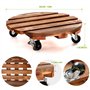 PETSUPS Lot de 2 supports de plantes en bois avec roues de 30 cm avec roulettes verrouillables en métal robuste