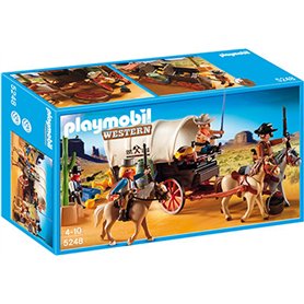 Playmobil - 5248 - Jeu de Construction - Chariot avec Cow-Boys et Bandits