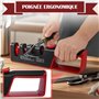 Aiguiseur Couteaux, 4 en 1 Affuteur Couteau Professionnel Aiguiseurs Manuels de Couteaux à Bouton Réglable, Multifonction et Aig